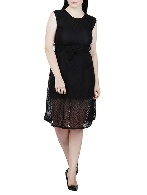 solid black net dress