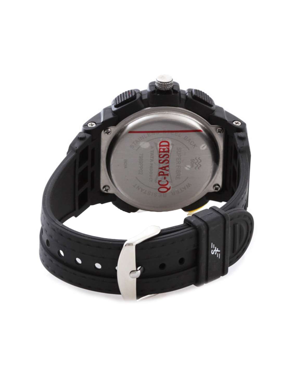 Buy online Sonata Digital Round Black Men's Watch -7989pp04 from