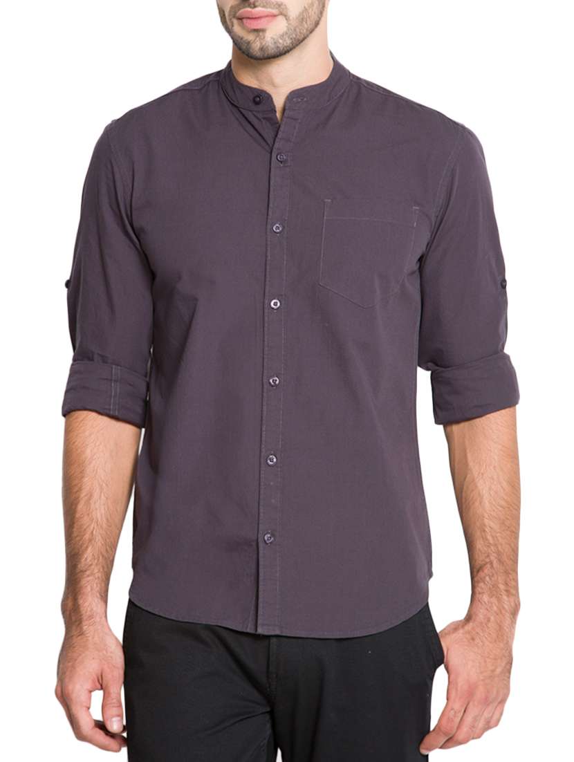 grey cotton casual shirt