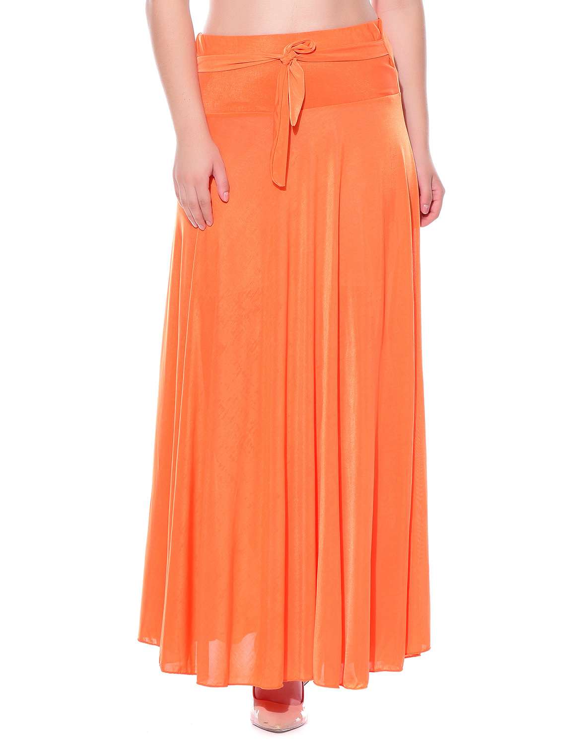 orange maxi skirt