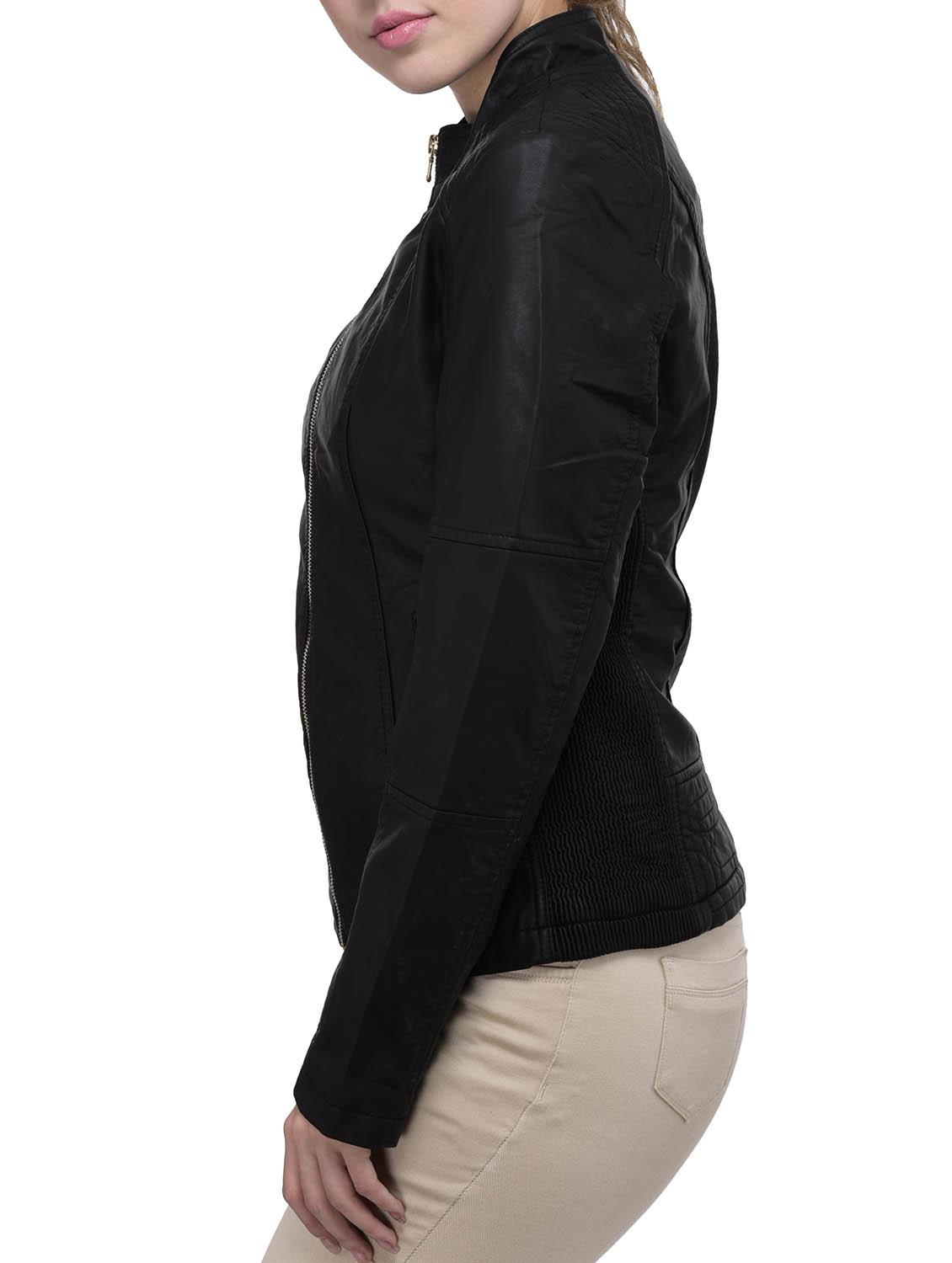 solid black leatherette jacket - 12275192 - Standard Image - 1