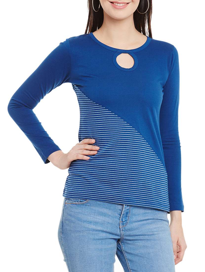 blue cotton regular tshirt