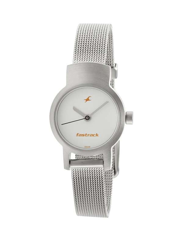 fastrack upgrade-core analog white dial women's watch - ne2298sm02