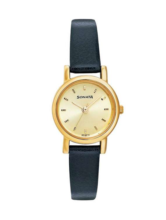 sonata analog gold dial women's watch - nf8976yl01j