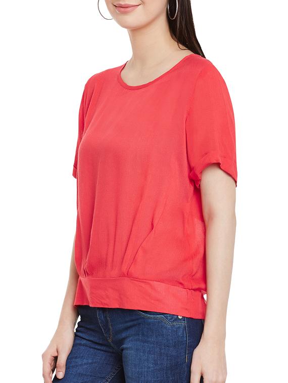 red rayon regular top - 12297191 - Standard Image - 1