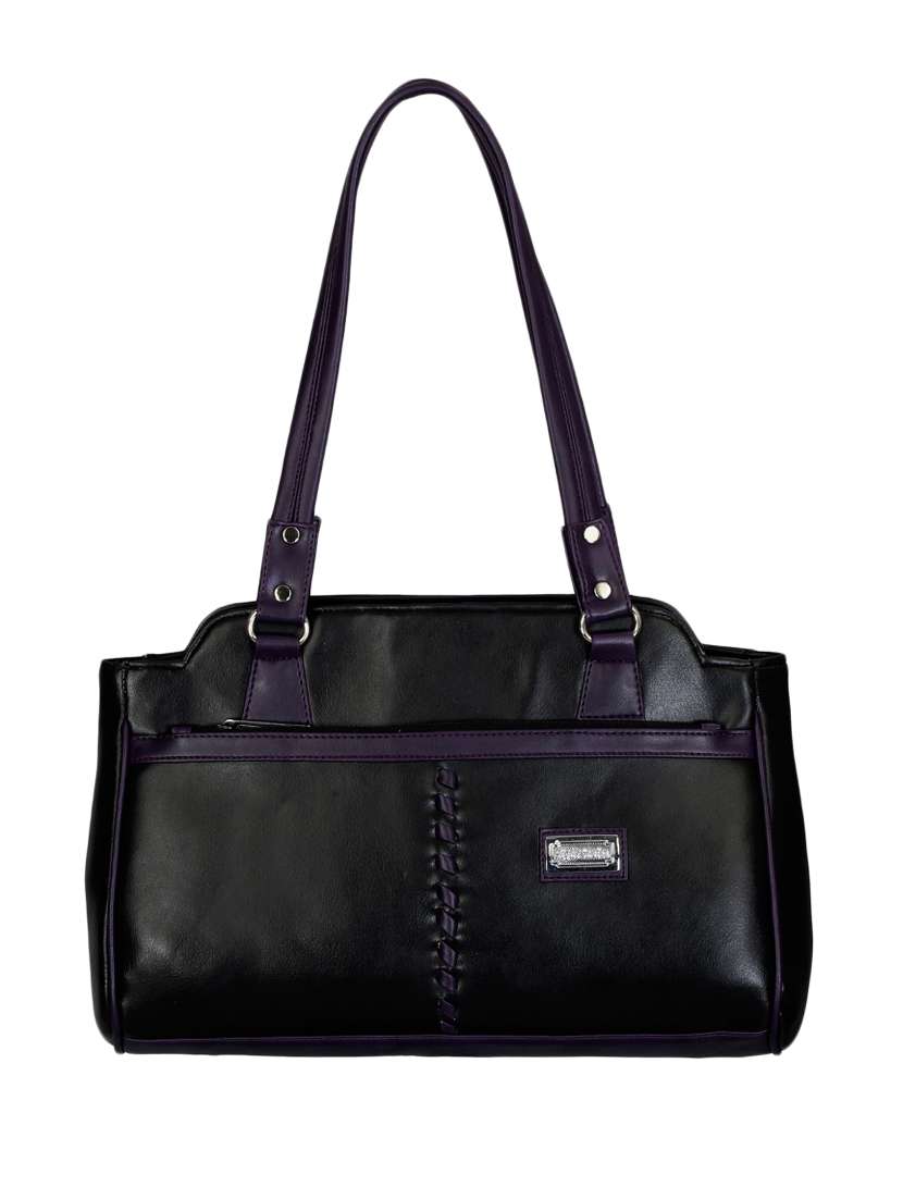 black leatherette handbag