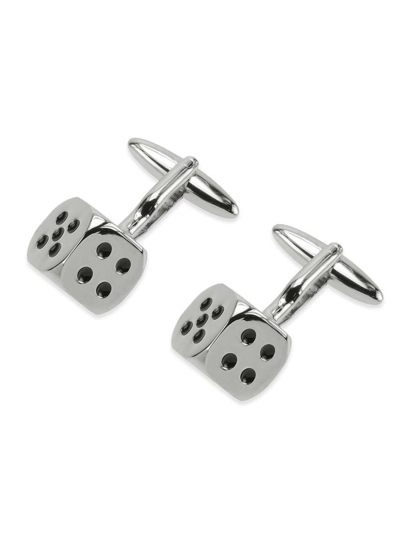 silver metal alloy cuff links