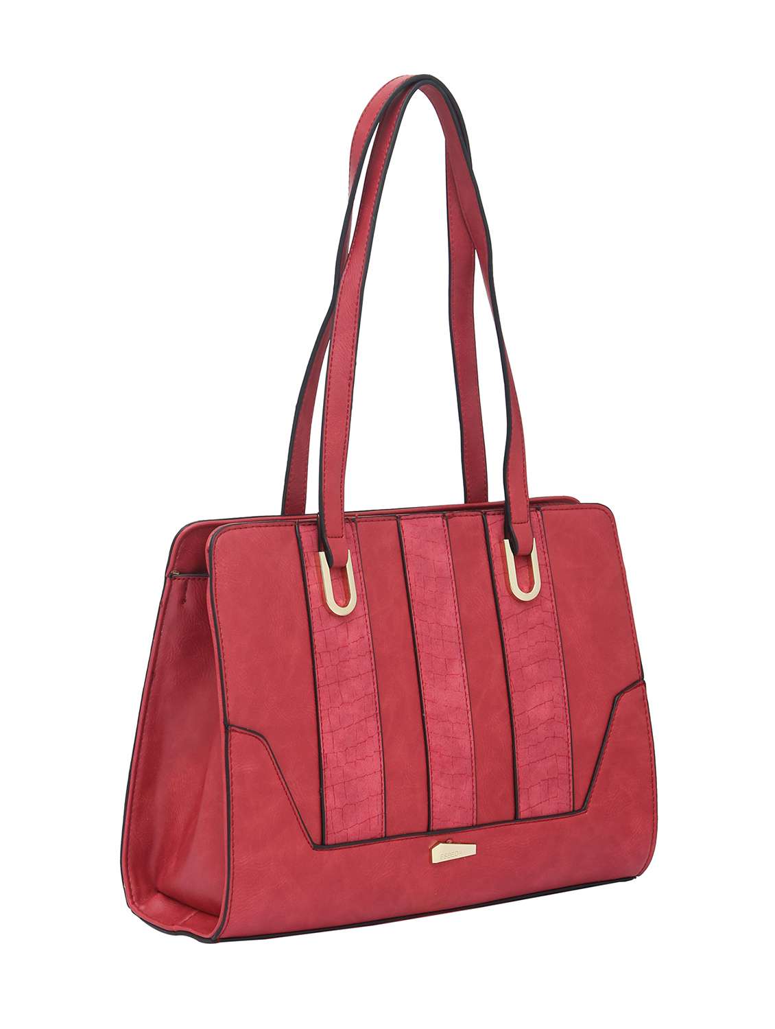 red synthetic leather handbag - 12306286 - Standard Image - 4