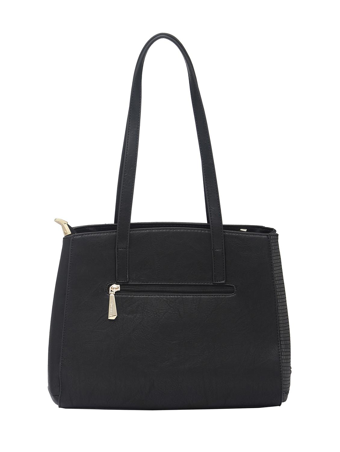 black synthetic leather handbag - 12306288 - Standard Image - 1