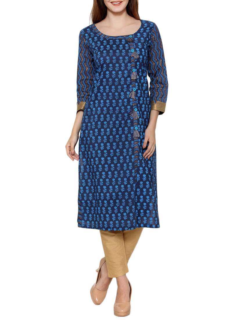 blue rayon long kurta