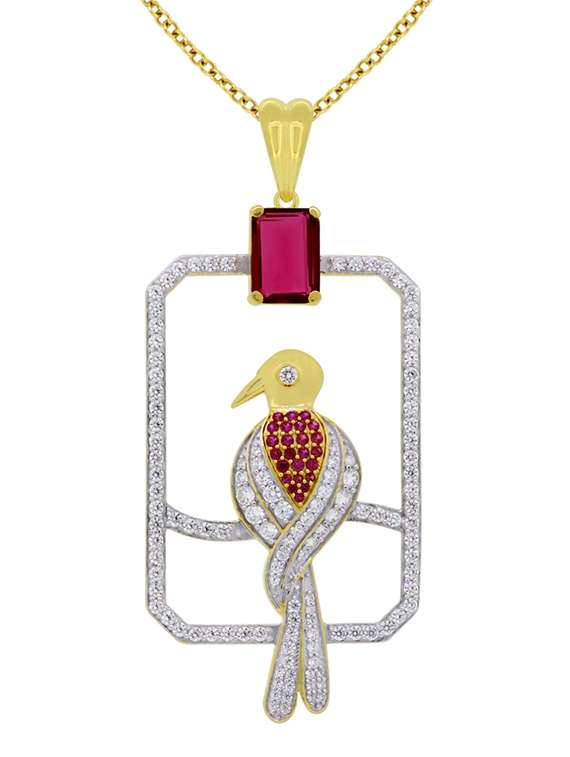 rose pink silver pendant