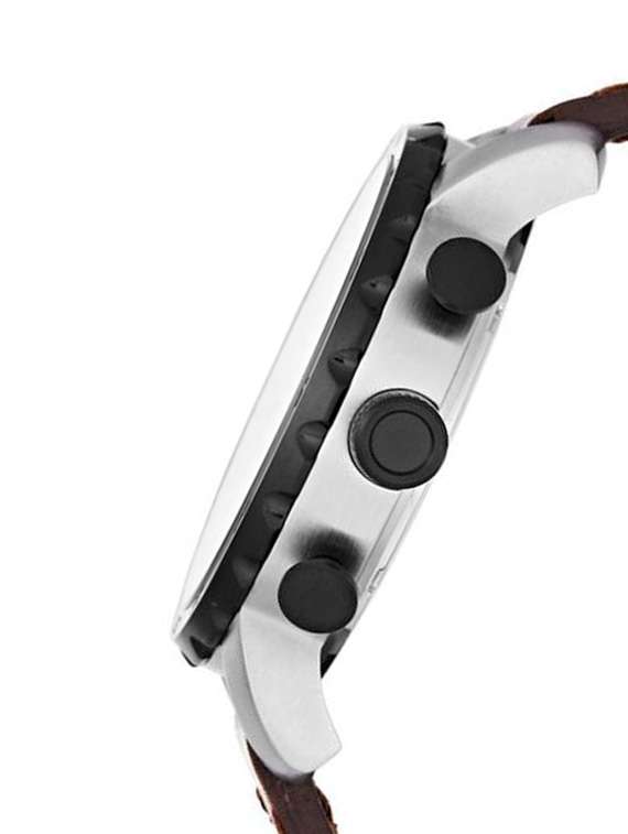 Buy online Fossil Nate Jr1390 Men's Chronograph Leather Watch from