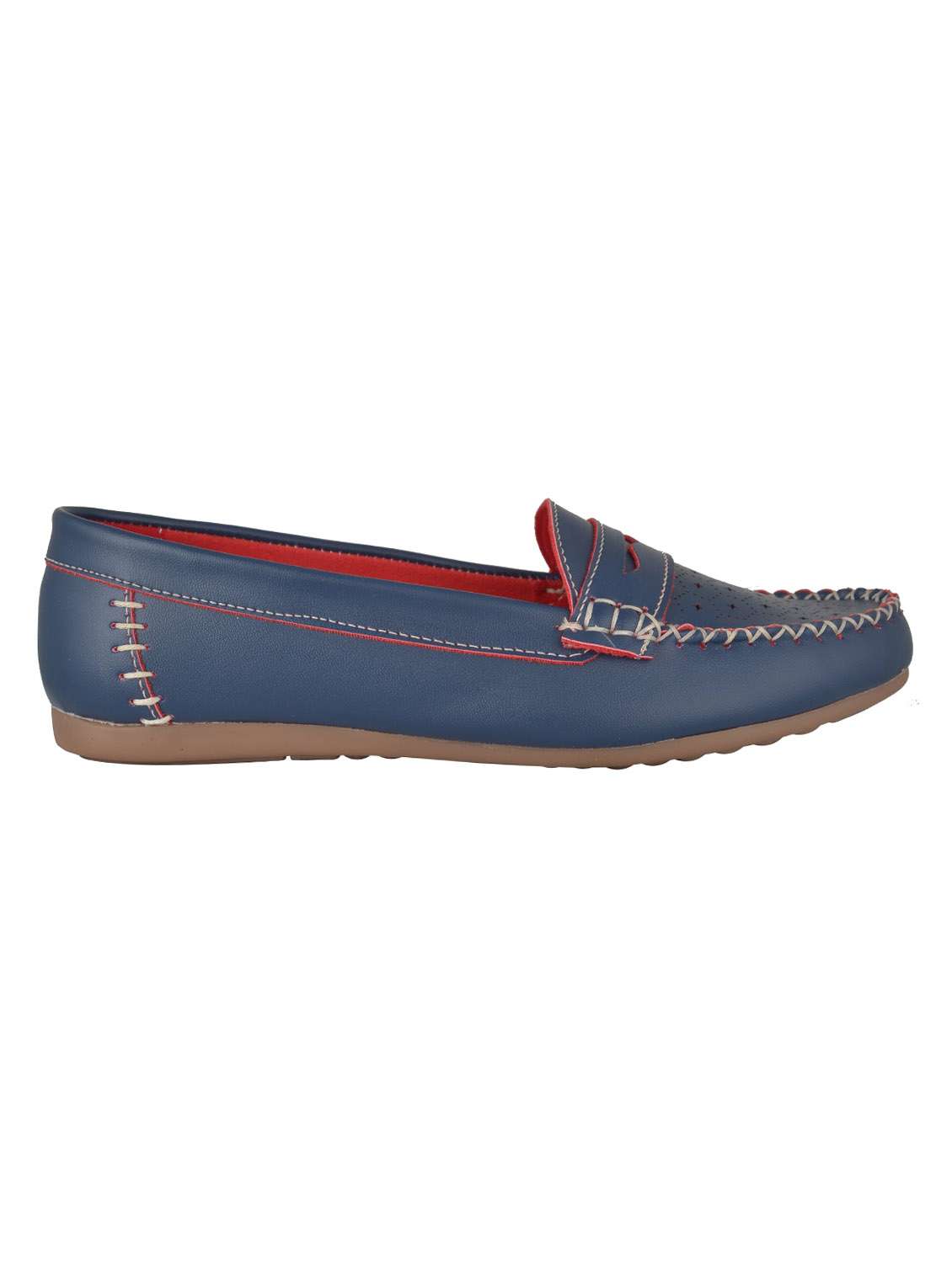 blue pu slip on loafers - 12326571 -  Standard Image - 1