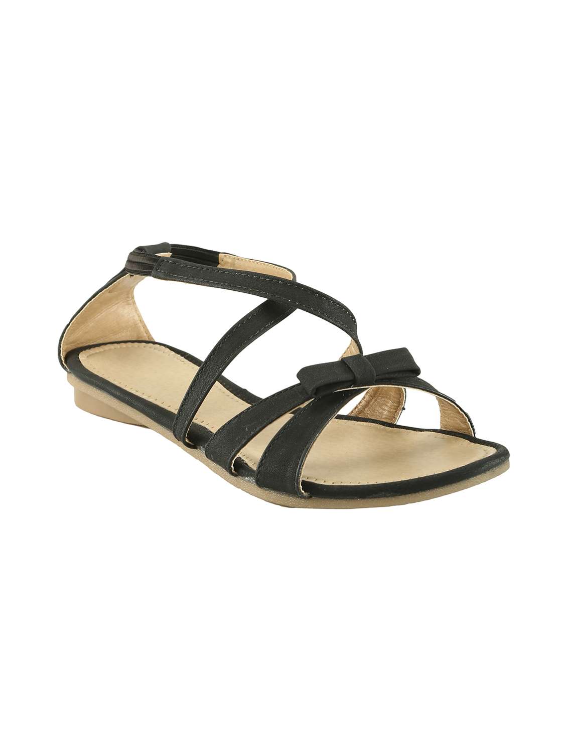 black leatherette sandal