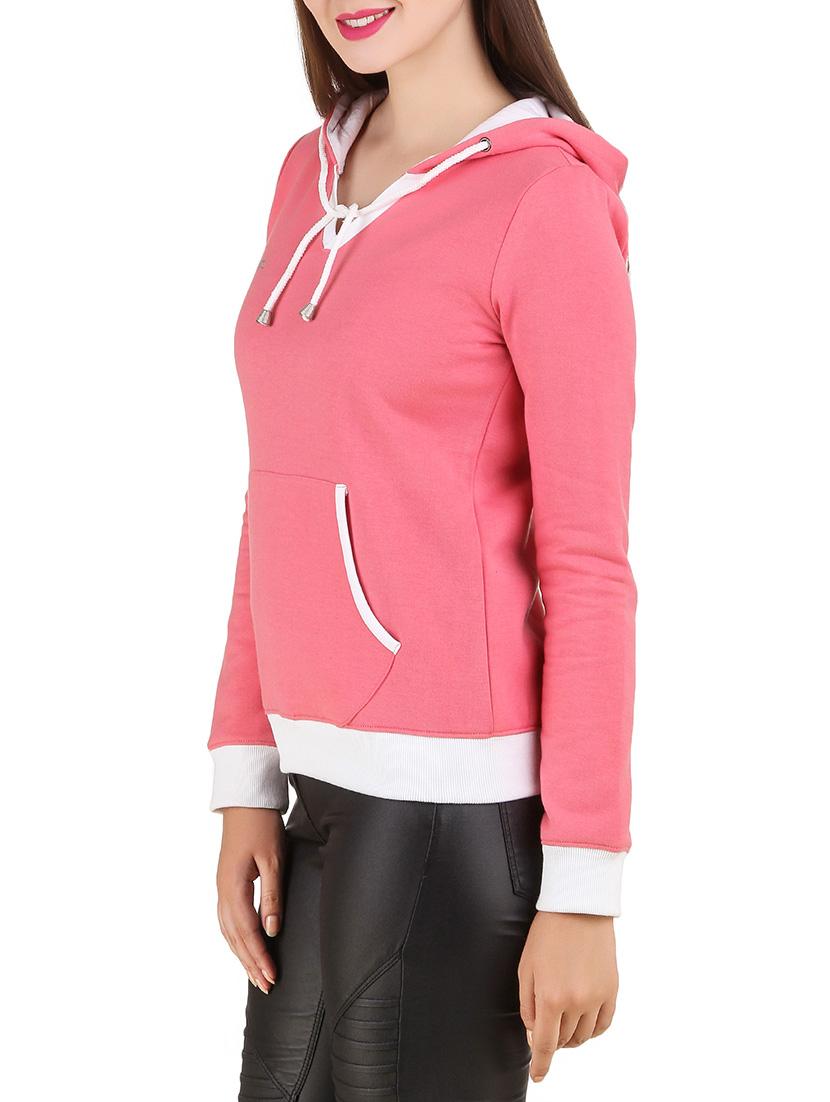 pink fleece hooded sweatshirt - 12332189 - Standard Image - 1
