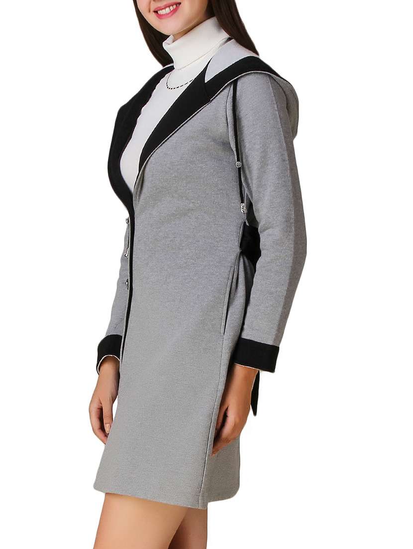 grey fleece coatigan - 12332195 - Standard Image - 1