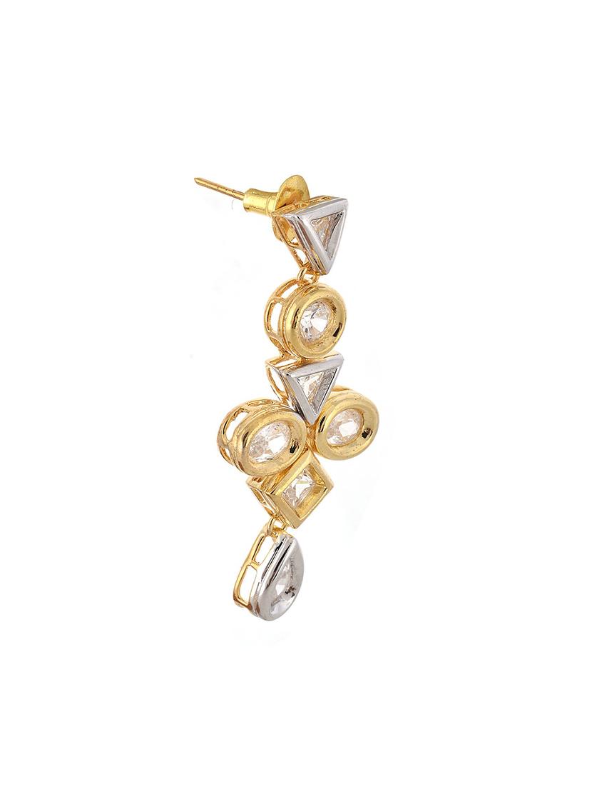white brass drop earrings - 12338828 - Standard Image - 1