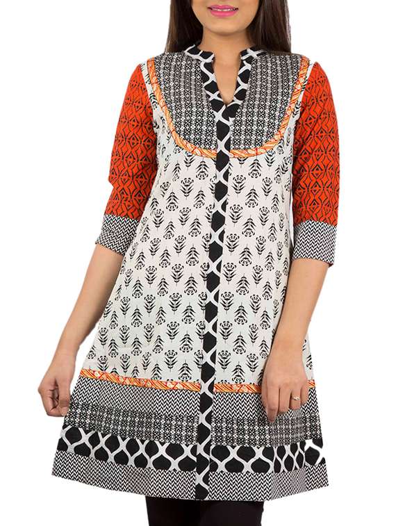white cotton a-line kurta
