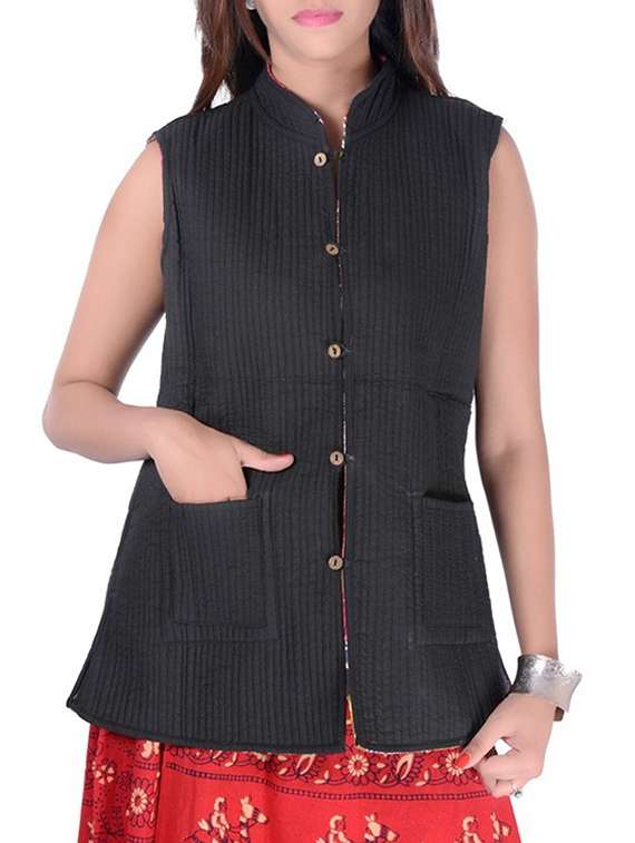 multi colored cotton reversible jacket - 12345118 -  Standard Image - 4