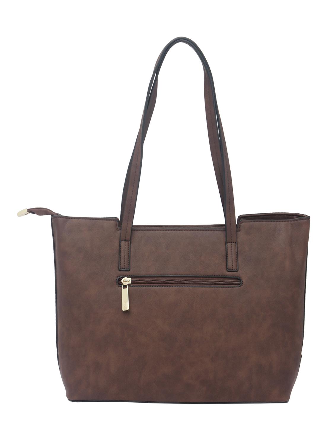 brown synthetic leather handbag - 12345644 - Standard Image - 1