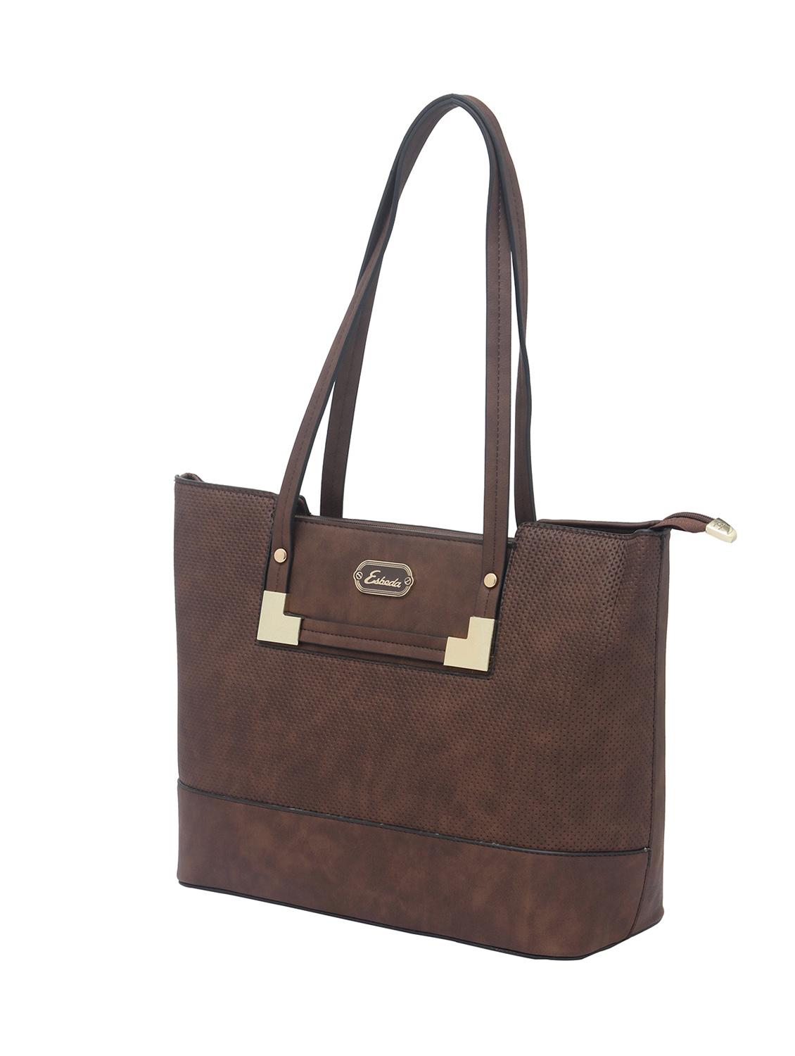 brown synthetic leather handbag - 12345644 - Standard Image - 4