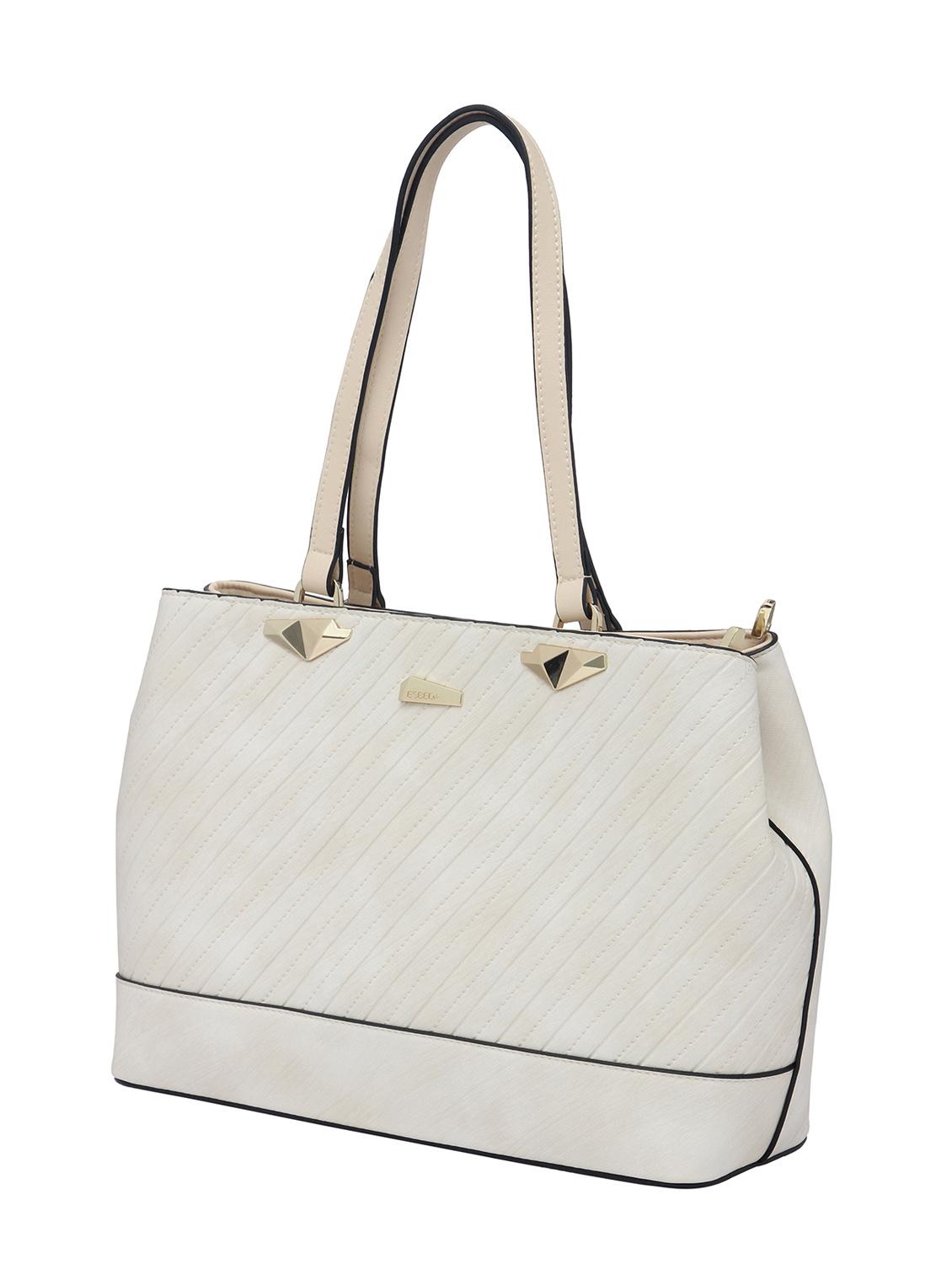 white synthetic leather handbag - 12345646 - Standard Image - 4