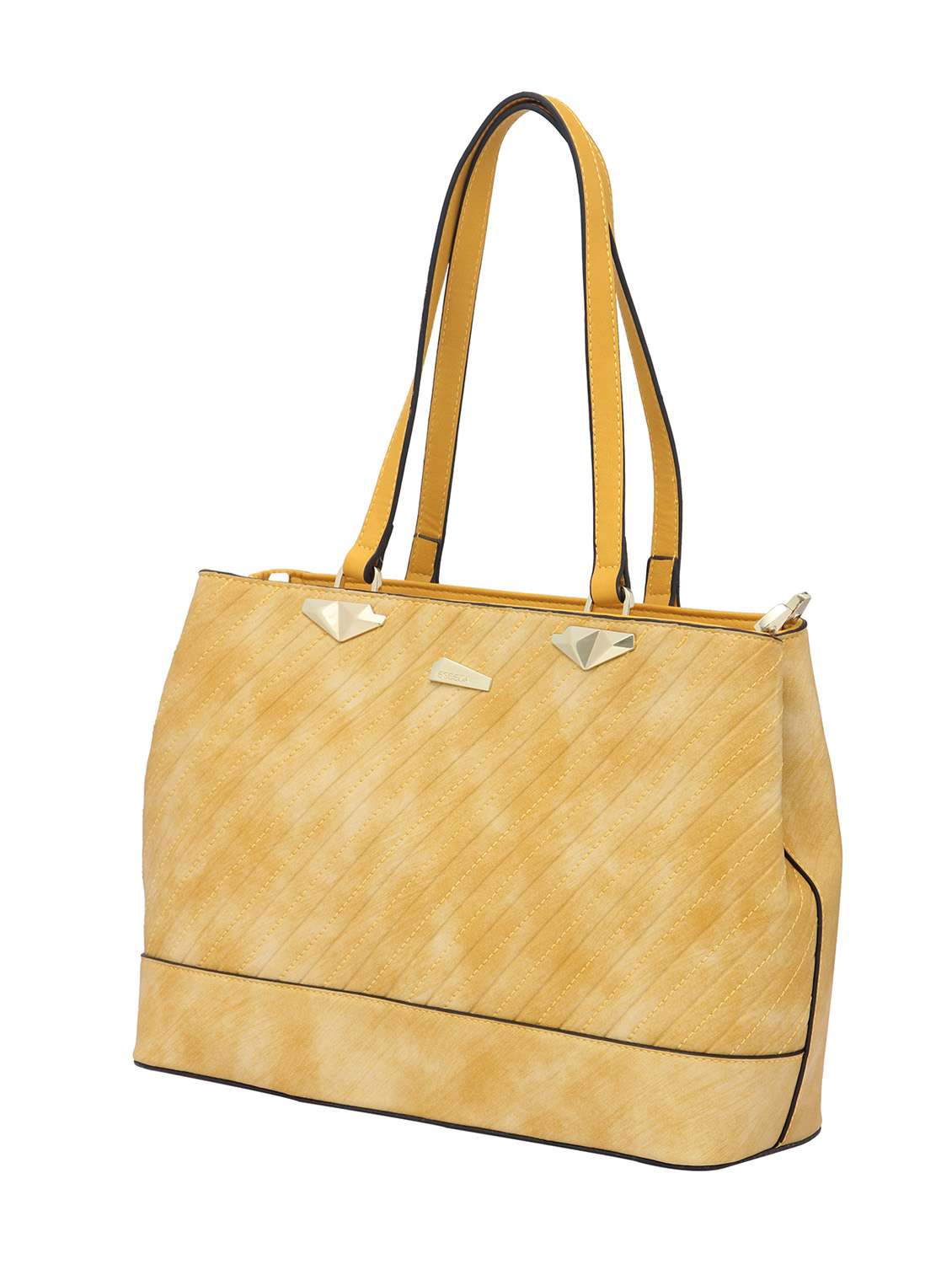 yellow synthetic leather handbag - 12345647 - Standard Image - 4