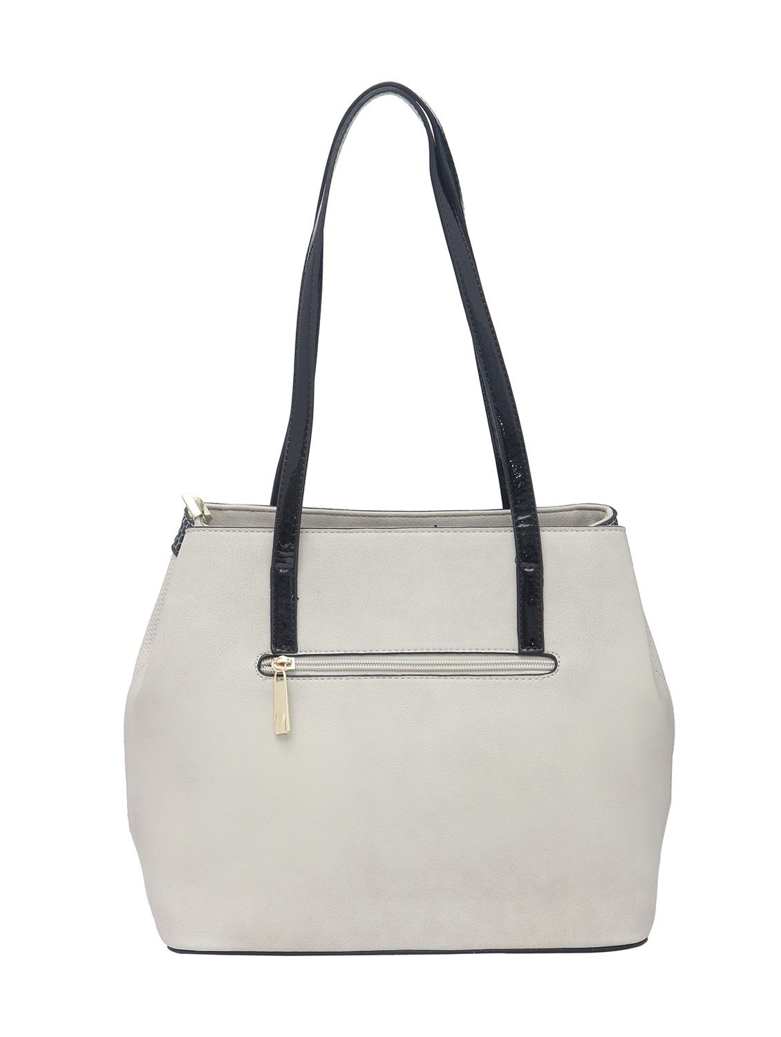 off white textured synthetic leather handbag - 12345651 -  Standard Image - 1