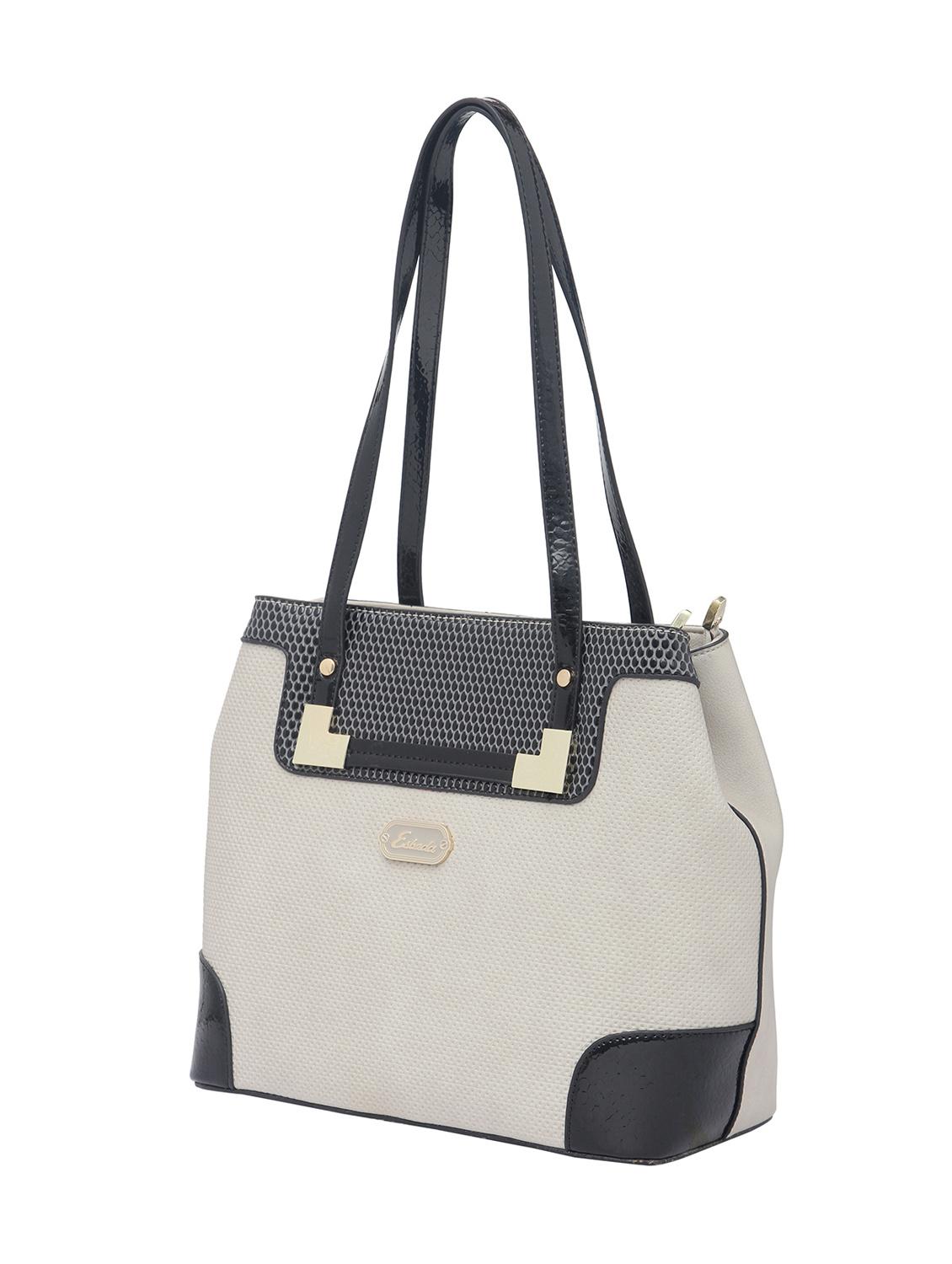 off white textured synthetic leather handbag - 12345651 - Standard Image - 4