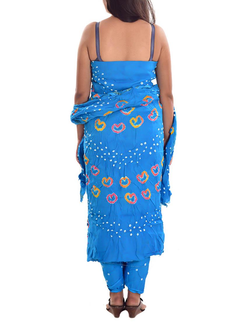 blue cotton unstitched dress material - 12362738 - Standard Image - 1