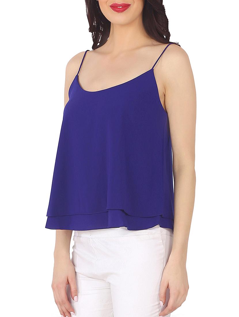overlay cami neck top - 12365071 - Standard Image - 1
