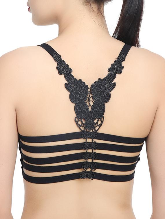 black styled back bralette - 12372265 -  Standard Image - 1