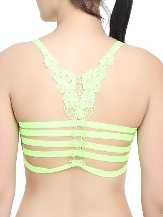green styled back bralette - 12372267 -  Standard Image - 1