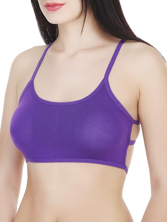purple cotton bralette - 12372271 -  Standard Image - 1