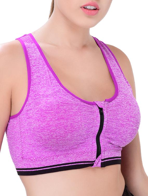 racer back zip detail bra - 12372294 - Standard Image - 1