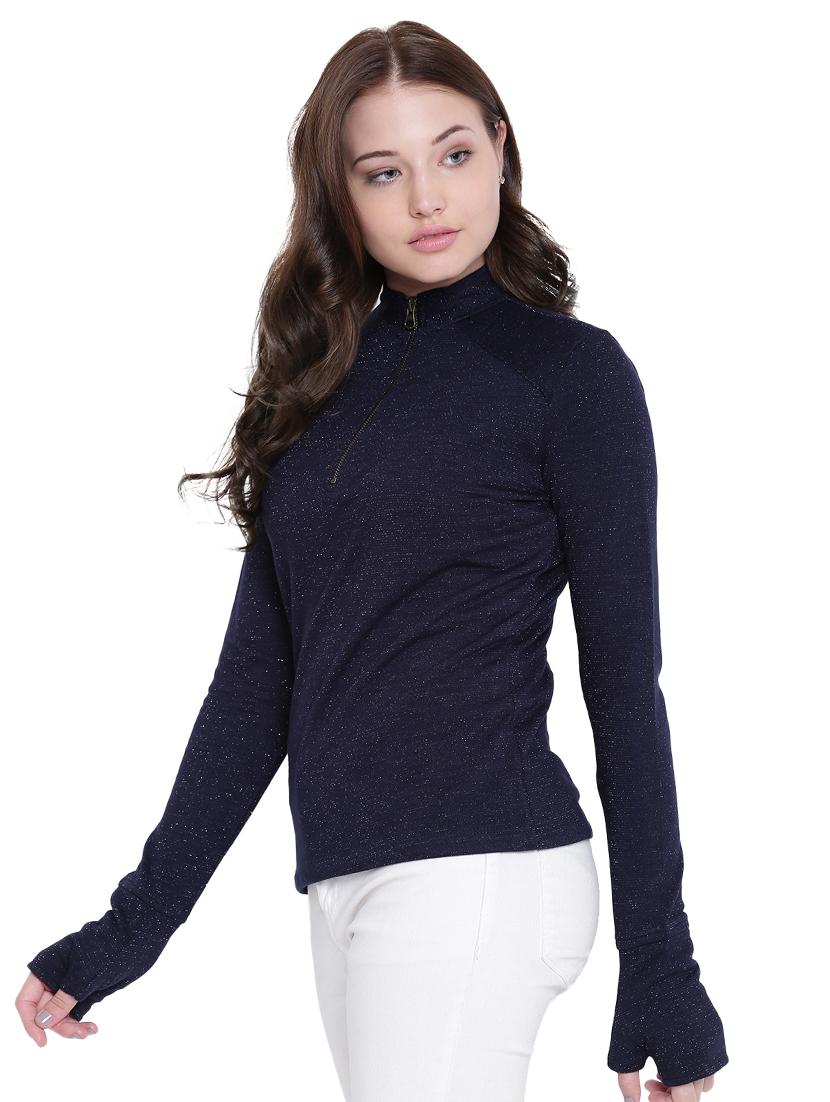 navy blue cotton pullover - 12375454 - Standard Image - 1