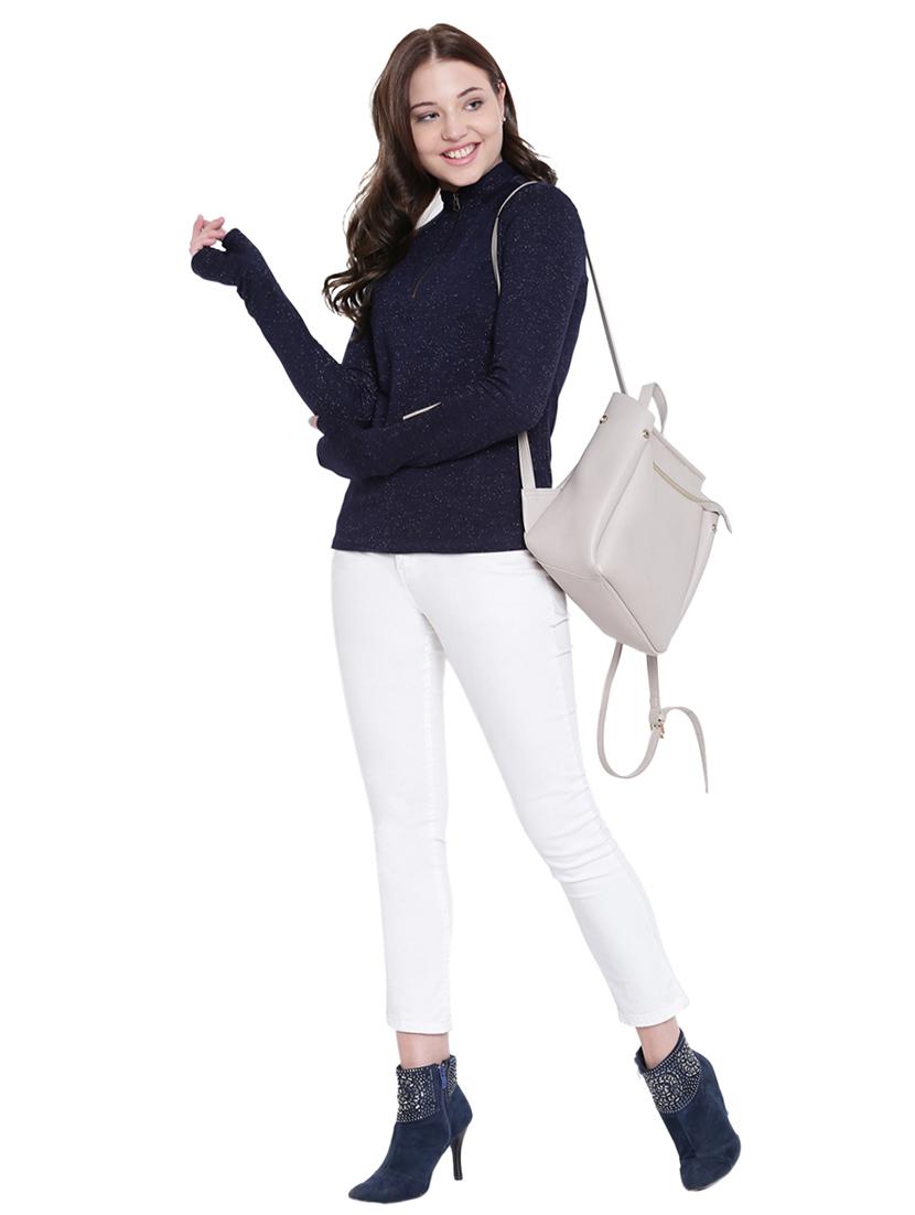navy blue cotton pullover - 12375454 - Standard Image - 4