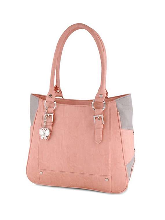 pink leatherette handbag