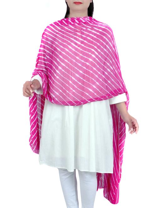 pink chiffon leheriya dupatta - 12381103 - Standard Image - 0