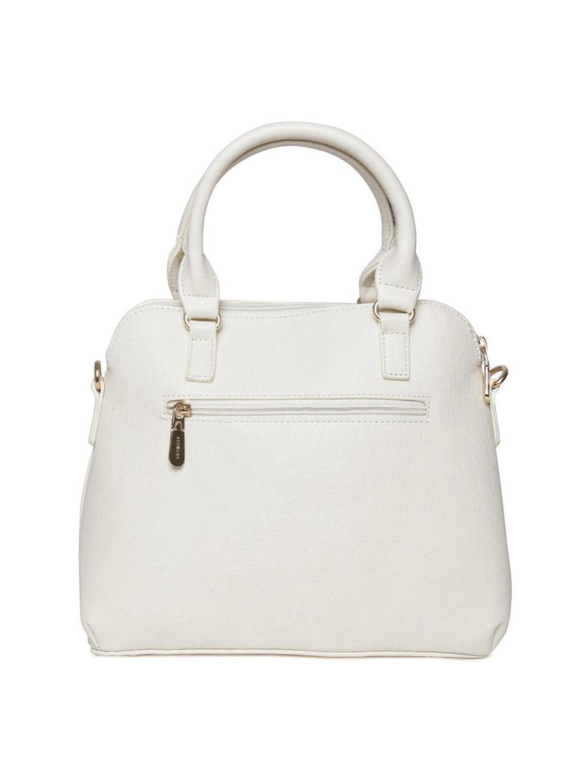 white leatherette cutwork handbag with sling - 12393208 - Standard Image - 1