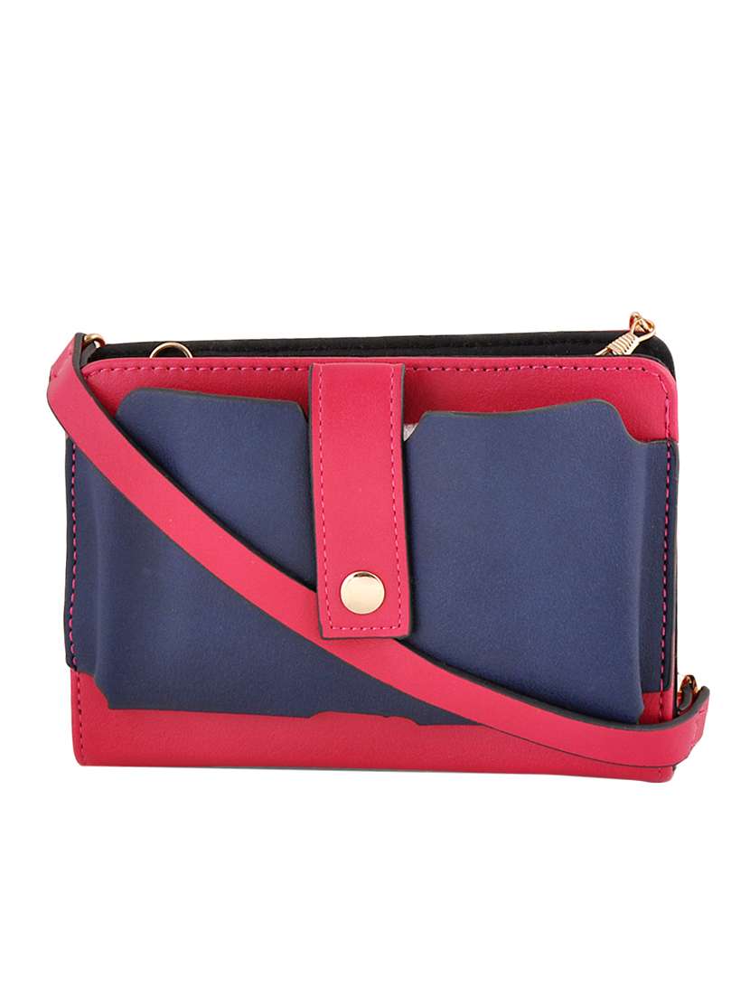 multi coloured leatherette wallet with sling
