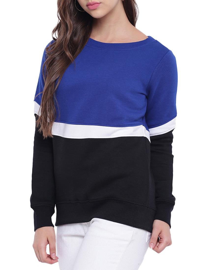 color block round neck sweatshirt  - 12403229 -  Standard Image - 1