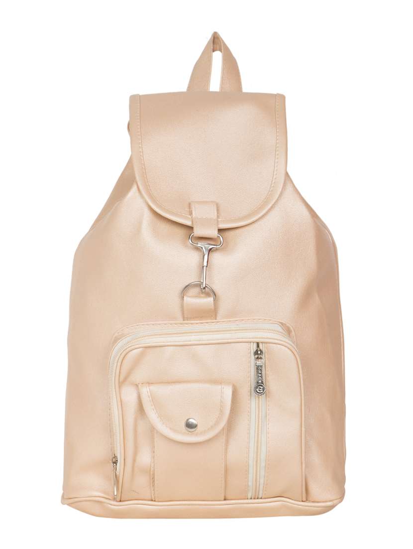 nude leatherette backpack