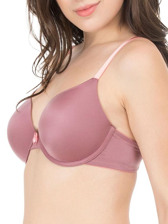 purple nylon plunge bra - 12409819 - Standard Image - 1