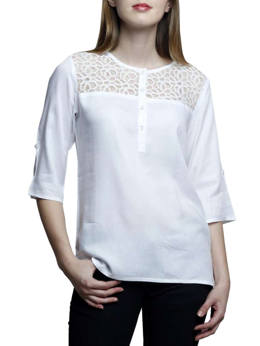 white rayon top
