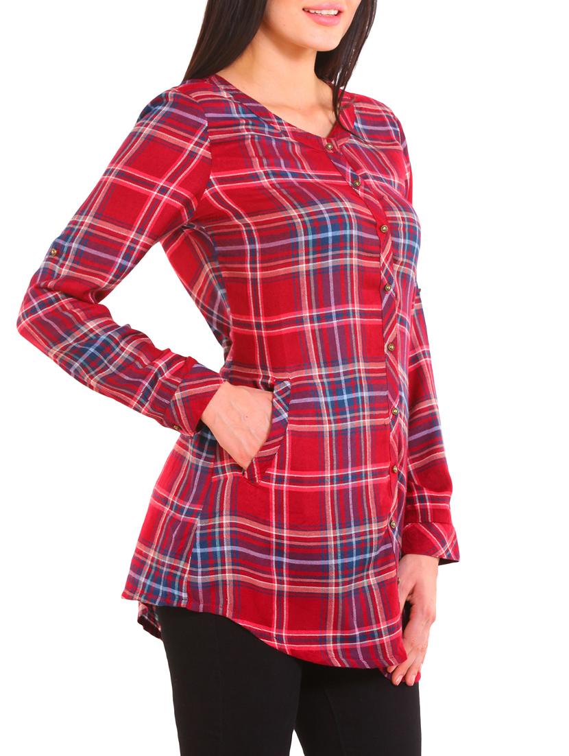 red viscose shirt - 12413475 - Standard Image - 1