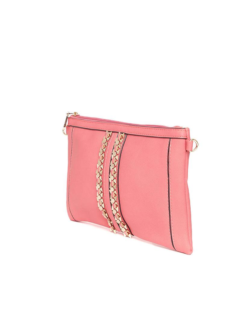 pink leatherette embellished sling bag - 12416267 - Standard Image - 4