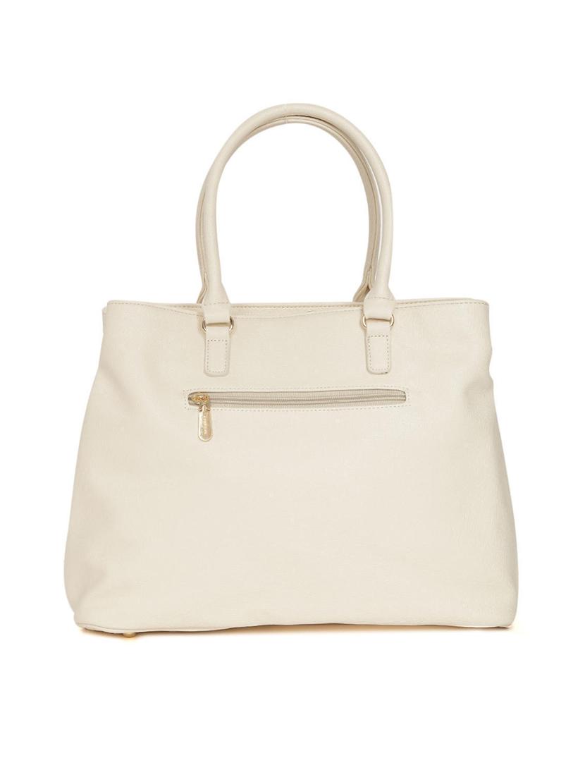 off white leatherette cutwork handbag - 12416936 -  Standard Image - 1