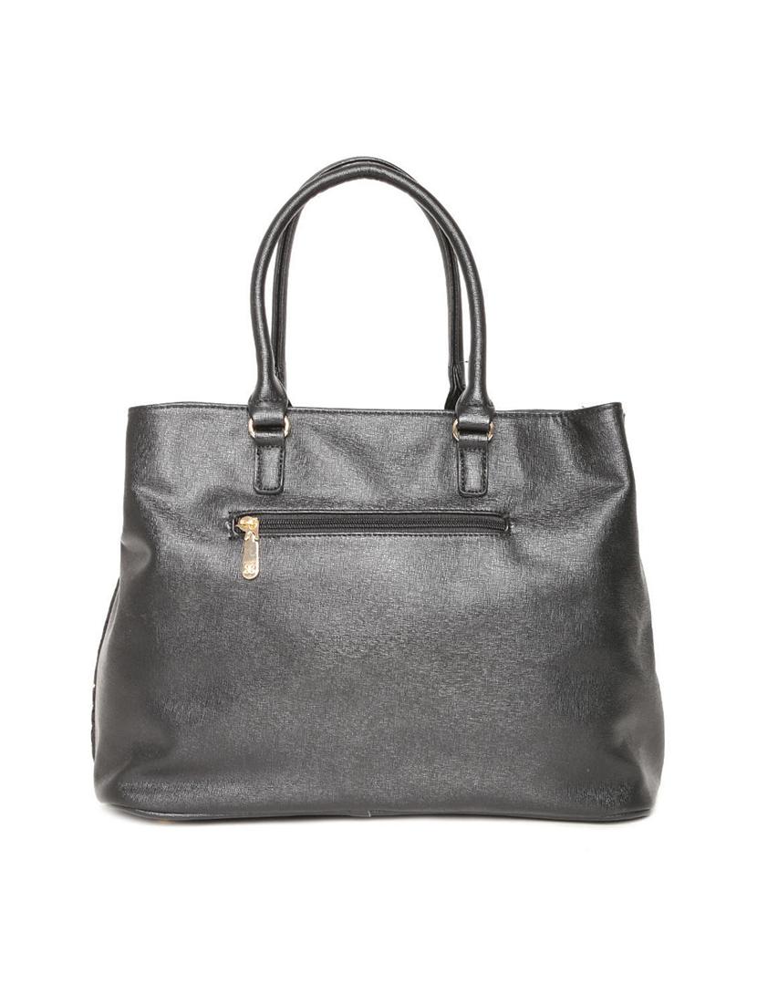 black leatherette cutwork handbag - 12416937 -  Standard Image - 1