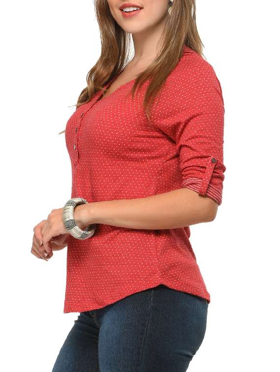 red cotton top - 12420570 -  Standard Image - 1